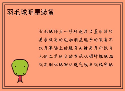羽毛球明星装备
